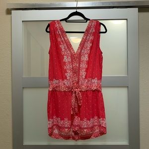 Pink v-neck BCBG romper